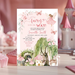 Blush Pink Fairy Enchanted Forest Baby Shower Invitation