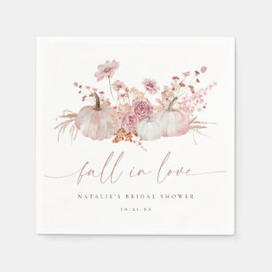 Blush Pink Fall in Love Bridal Shower Napkin