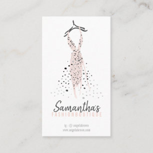 Blush pink Fashion Dress on Hanger Business Card