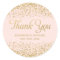 Blush Pink Faux Gold Glitter Wedding Thank You