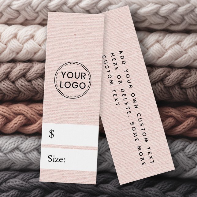 Blush pink faux linen look price hang tag (Blush pink faux linen look price hang tag)