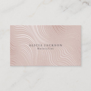 Blush Pink Faux Rose Gold Elegant Hairstylist Business Card