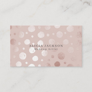 Blush Pink Faux Rose Gold Elegant Makeup Artist Business Card