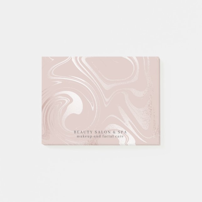 Blush Pink Faux Rose Gold Glam Makeup Artist Post-it Notes (Front)
