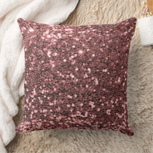 Blush Pink Faux Sequin Glitter Throw Pillow