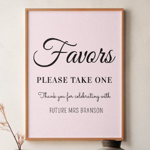 Blush Pink Favors Bridal Shower  Poster