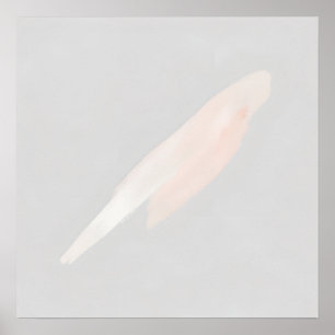 Blush Pink Feather Poster Minimalist Soft Wall A