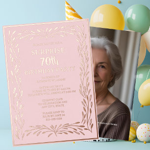 Blush Pink Feminine 70th Custom Surprise Birthday 