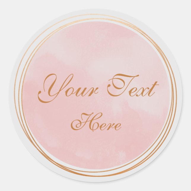 Blush Pink Feminine logo template  Classic Round Sticker (Front)