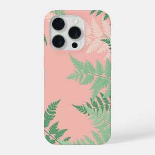 Blush Pink Fern Leaf Botanical Sage Green Modern  iPhone 15 Pro Case
