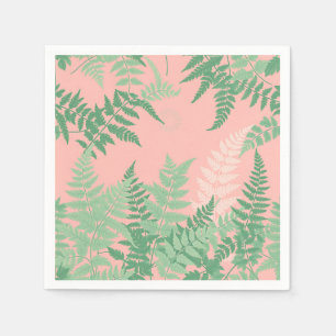 Blush Pink Fern Leaf Botanical Sage Green Modern  Napkin
