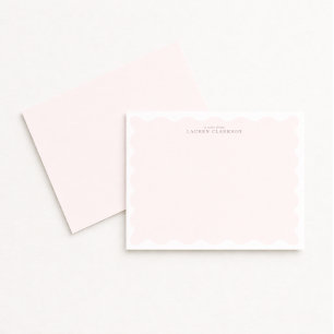 Blush Pink Filled Wavy Frame Note Card
