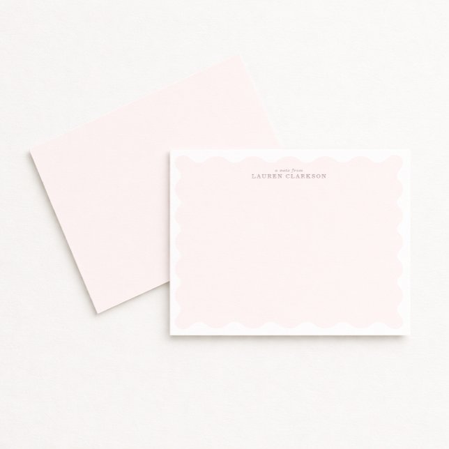 Blush Pink Filled Wavy Frame Note Card (Creator Uploaded)