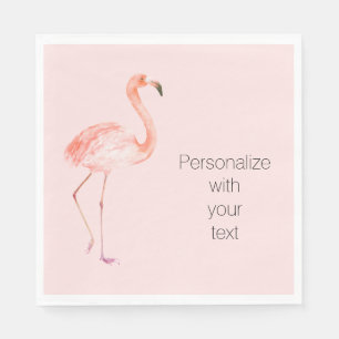 Blush Pink Flamingo Personalised    Napkin