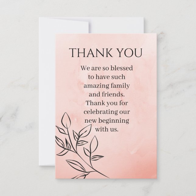 Blush Pink Flat Thank You Card (Front)