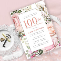 Blush Pink Floral 100th Birthday Party