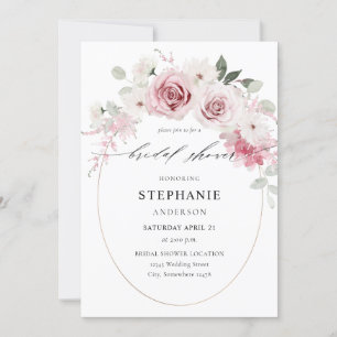 Blush Pink Floral 2 Bridal Shower Invitation