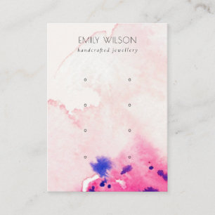 Blush Pink Floral Abstract 4 Stud Earring Display Business Card