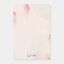 Blush Pink Floral Abstract Art Personalised Name