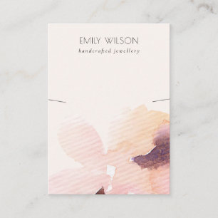 Blush Pink Floral Abstract Necklace Band Display Business Card