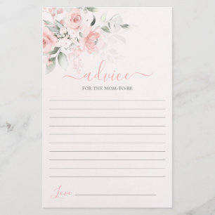 Blush Pink Floral Advice for the Mum To Be card