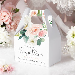 Blush Pink Floral Baby in Bloom Baby Shower Favour Box