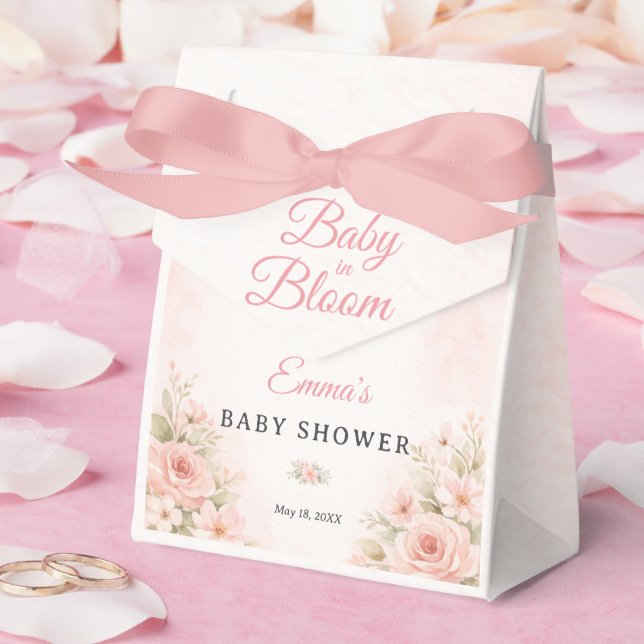 Blush Pink Floral Baby in Bloom  Favour Box (Wedding)