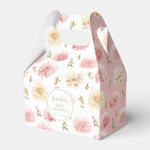 Blush pink floral baby in bloom shower favour box