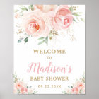 Blush Pink Floral Baby Shower Birthday Welcome