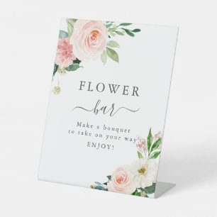 Blush Pink Floral Baby Shower Flower Bar Sign