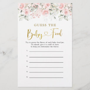 Blush Pink Floral Baby Shower Guess Baby Food