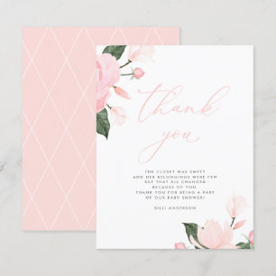 Blush Pink Floral Baby Shower Thank You