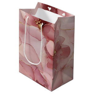 Blush Pink Floral Birthday Medium Gift Bag