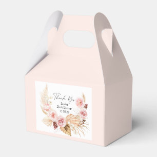 Blush Pink Floral Boho Pampas grass Wedding Favour Box