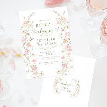 Blush Pink Floral Boho Wreath Bridal Shower