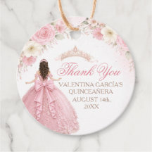 Blush Pink Floral Bow Girl Quinceañera Tiara Crown