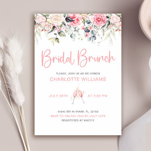 Blush Pink Floral Bridal Brunch Invitation