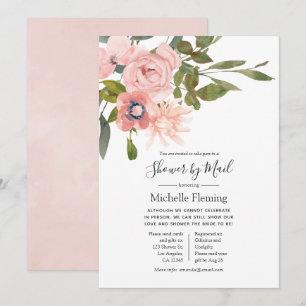 Blush Pink Floral Bridal or Baby Shower by Mail Invitation