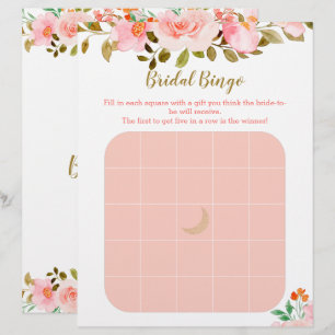 Blush Pink Floral Bridal shower Bingo Game