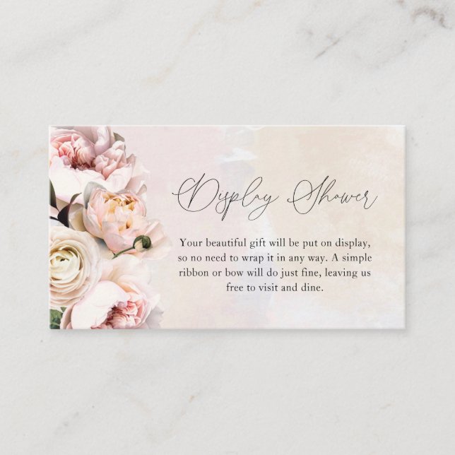 Blush Pink Floral Bridal Shower Display Shower Enclosure Card (Front)