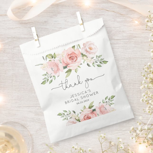 Blush pink floral bridal shower favour bags (Clipped)