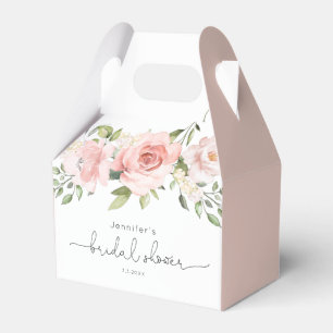 Blush pink floral bridal shower favour box