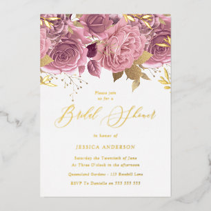 Blush Pink Floral Bridal Shower Gold
