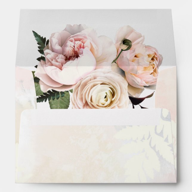 Blush Pink Floral Bridal Shower Invitation Envelope (Back (Bottom))