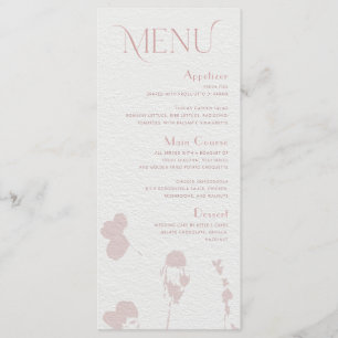 Blush Pink Floral Bridal Shower Menu Card