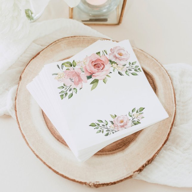 Blush pink floral bridal shower napkins (Creator Uploaded)