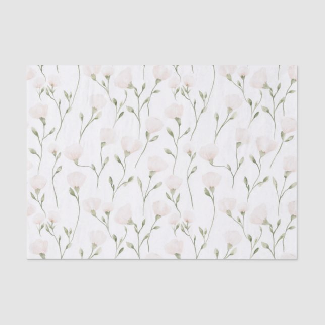 Blush Pink Floral Bridal Shower Tissue Paper (Front)