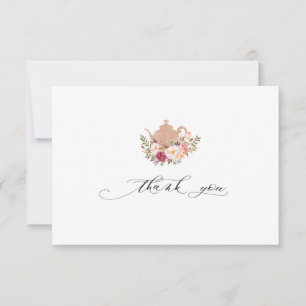 Blush Pink Floral Bridal Tea Party Thank You