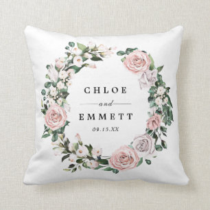 Blush Pink Floral Bridal Wedding Cushion