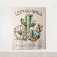 Blush Pink Floral Cactus Desert Scene Party